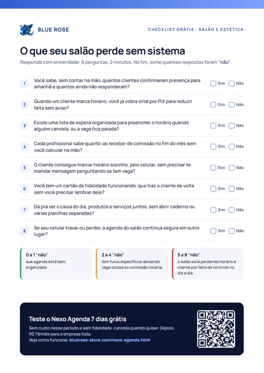 Prévia do checklist: O que seu salão perde sem sistema
