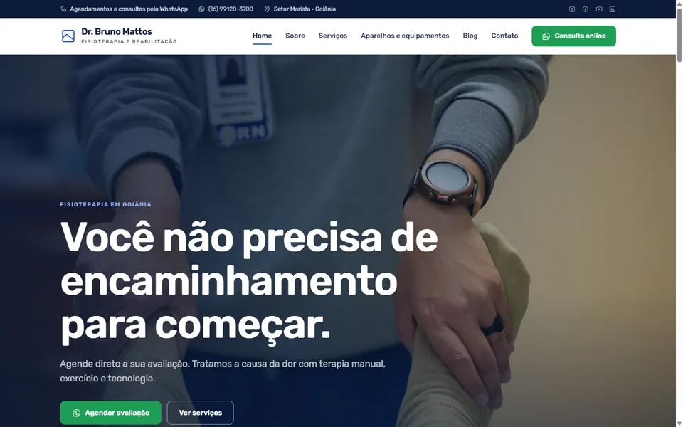 Site de exemplo Dr. Bruno Mattos