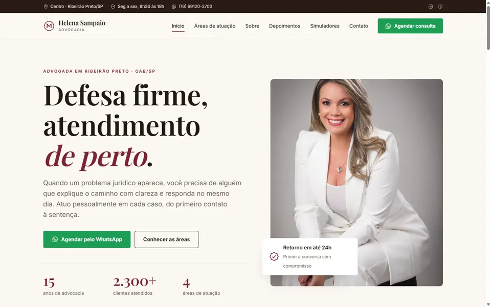 Site de exemplo Helena Sampaio