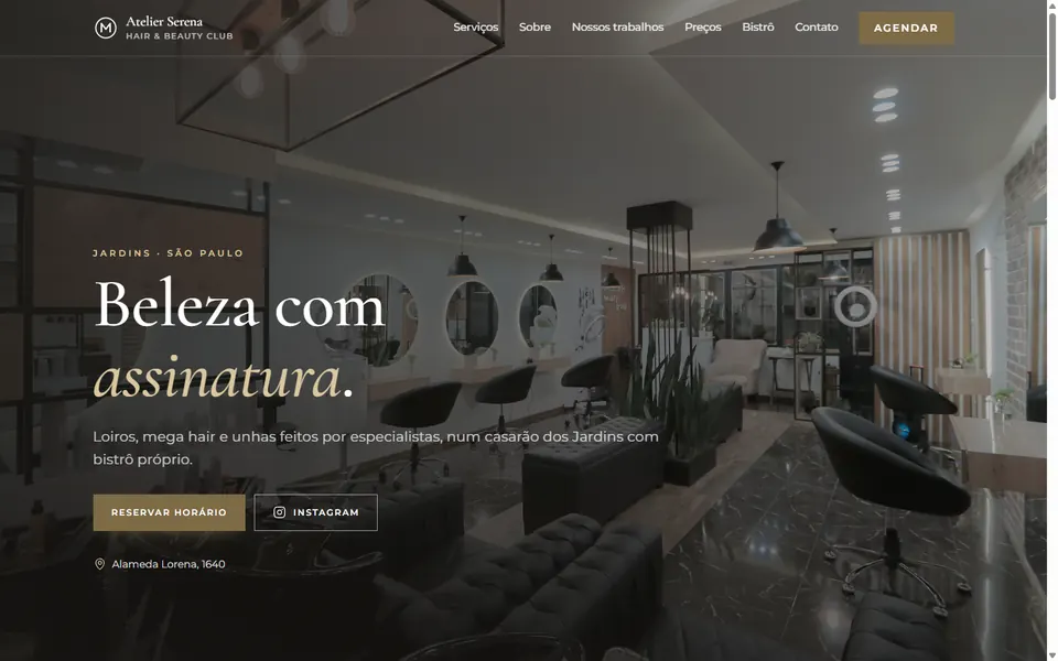 Site de exemplo Atelier Serena